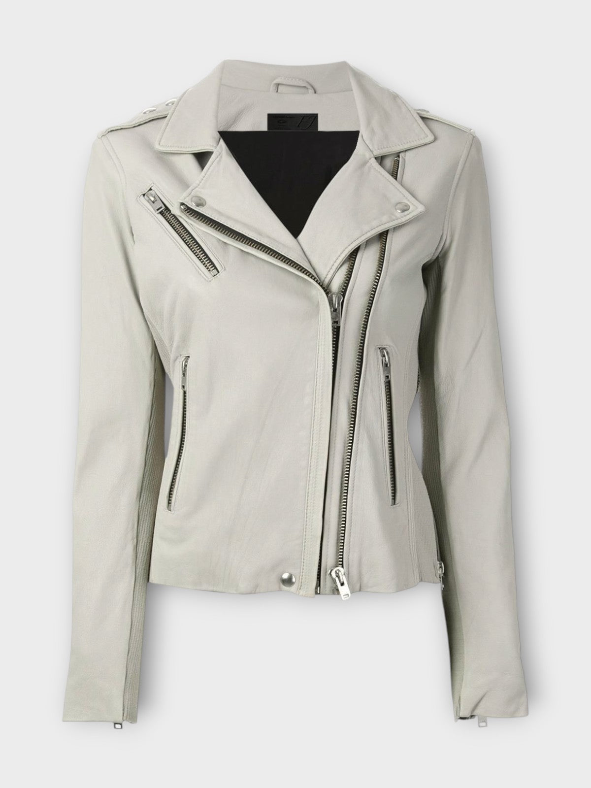 Cyrra Women's Gray Leather Jacket