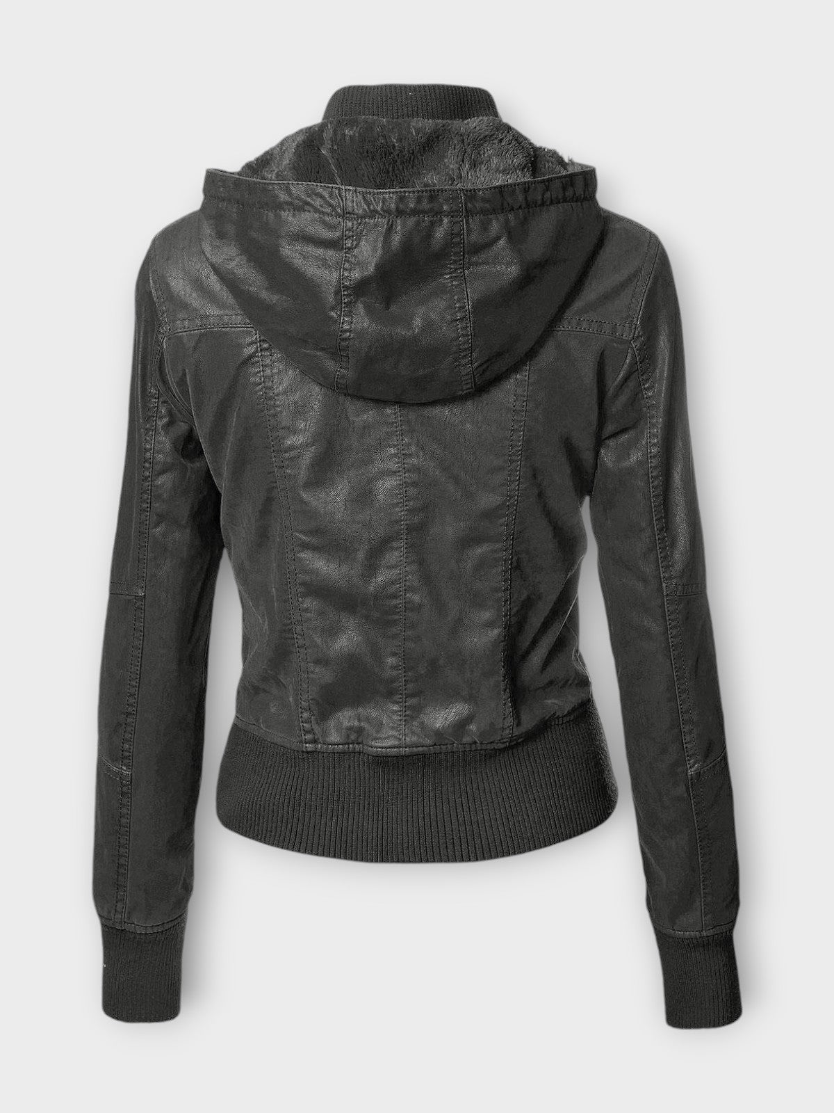 Noxen Women's Hooded Leather Jacket