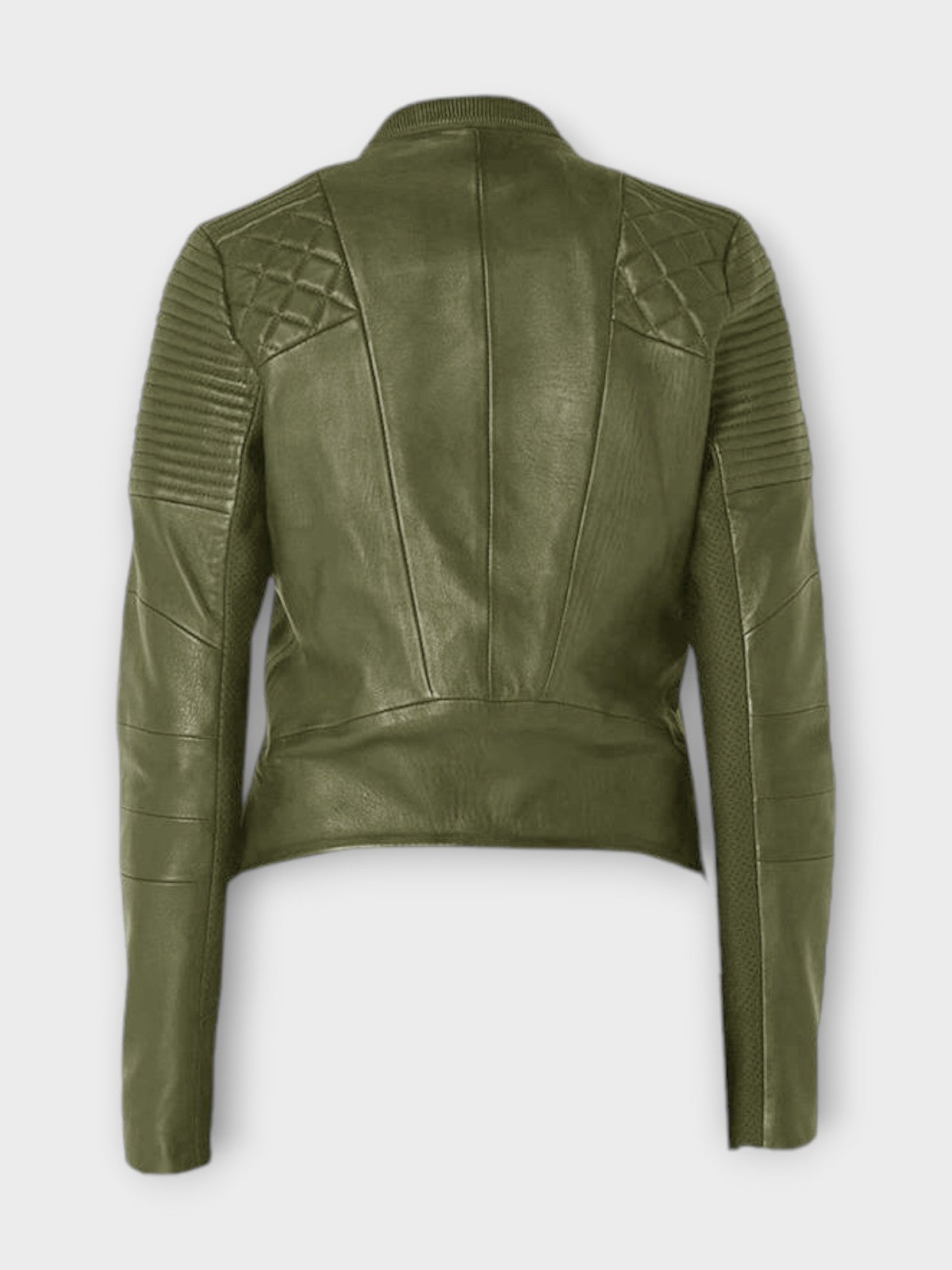 Veyra Women's Green Leather Jacket