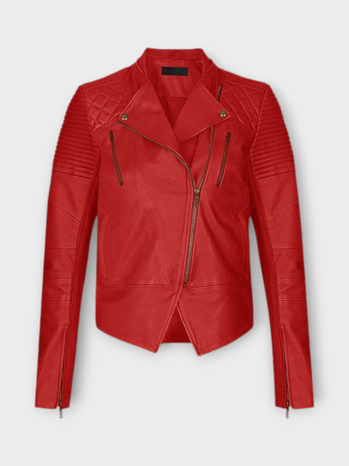 Veyra Women's Red Leather Jacket