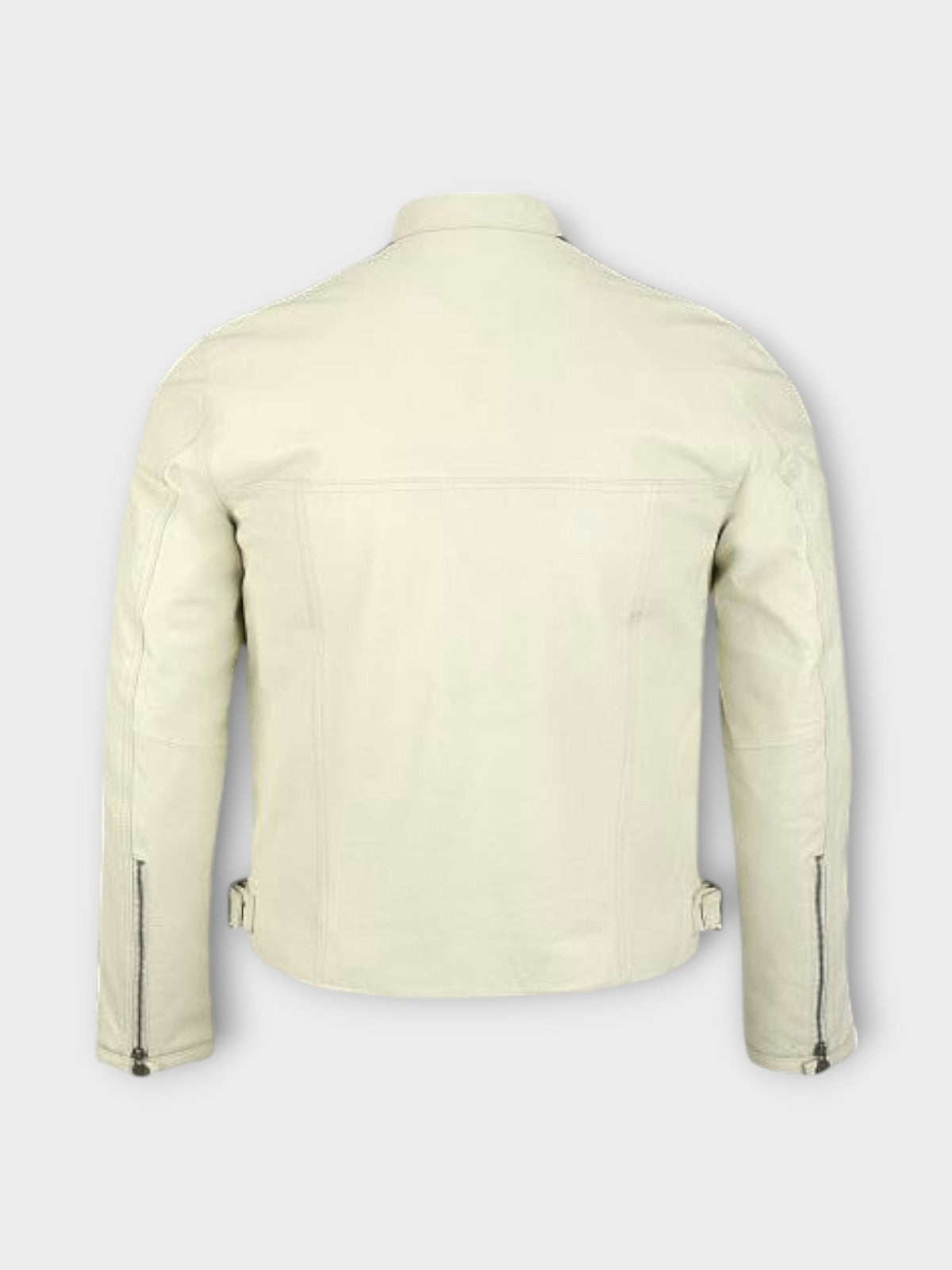 Alpine Racer Men's Off White Leather Jacket