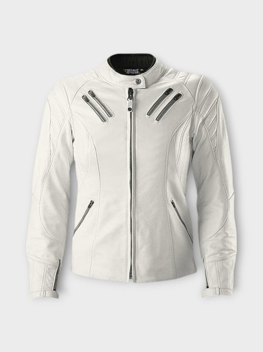 Men's White Leather Jacket