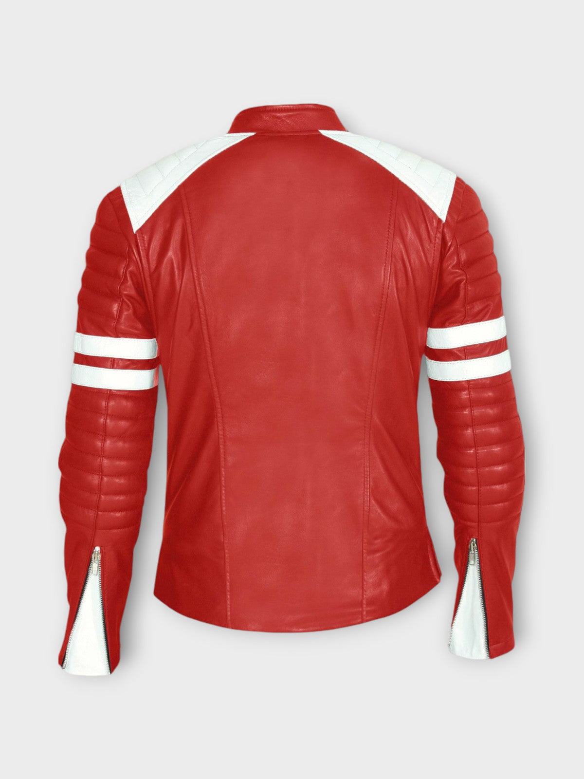 Emblaze Men's Red & White Leather Jacket