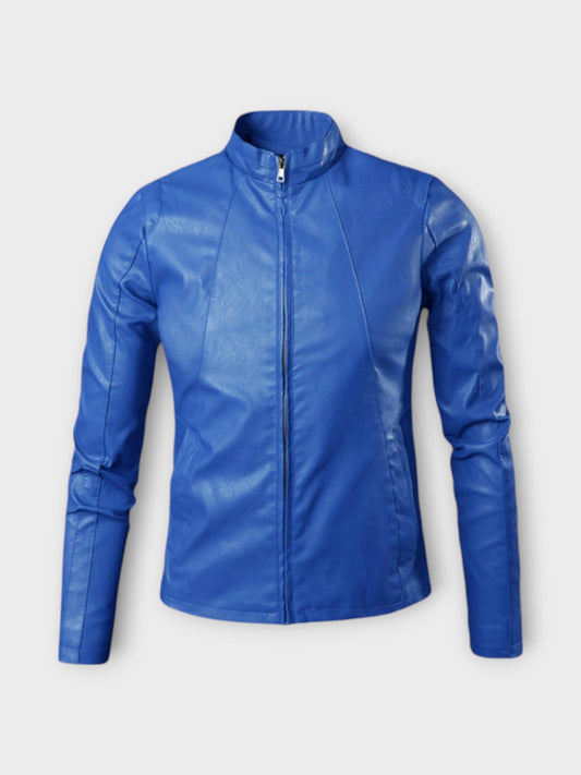 RiderX Men's Blue Leather Jacket