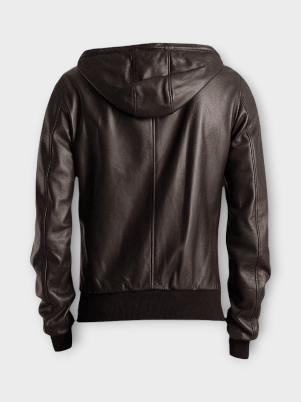 Vortex Men's Brown Leather Jacket Hoodie